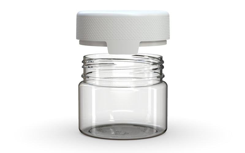 300CC/10FL.OZ/300ML Aviator CR - XL Container With Inner Seal & Tamper - Clear Natural With Opaque White Lid - Copackr.com