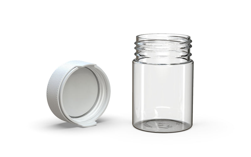 120CC/4FL.OZ/120ML Aviator CR - Container With Inner Seal & Tamper - Clear Natural With Opaque White Lid - Copackr.com