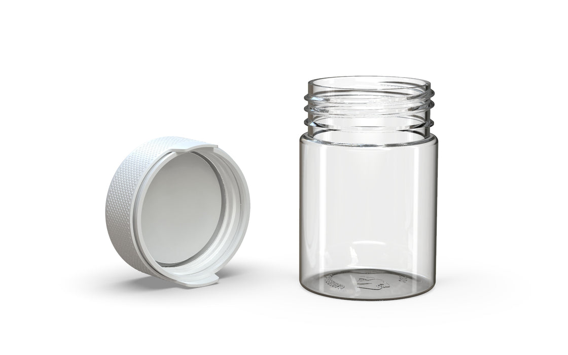 120CC/4FL.OZ/120ML Aviator CR - Container With Inner Seal & Tamper - Clear Natural With Opaque White Lid