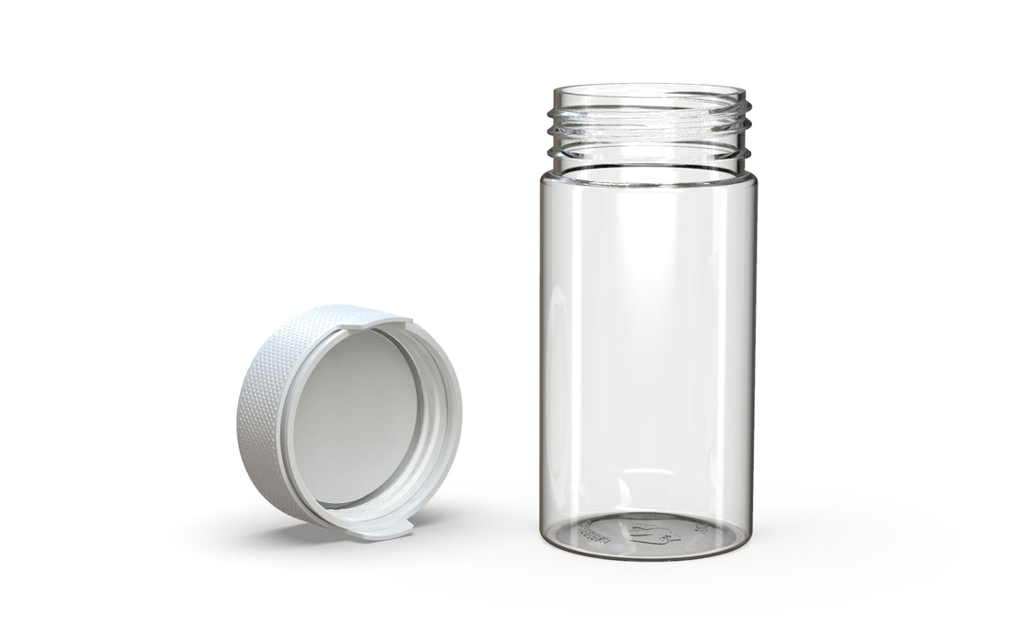 180CC/6FL.OZ/180ML Aviator CR - Container With Inner Seal & Tamper - Clear Natural With Opaque White Lid