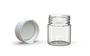 90CC/3FL.OZ/90ML Aviator CR - Container With Inner Seal & Tamper - Clear Natural With Opaque White Lid - Copackr.com