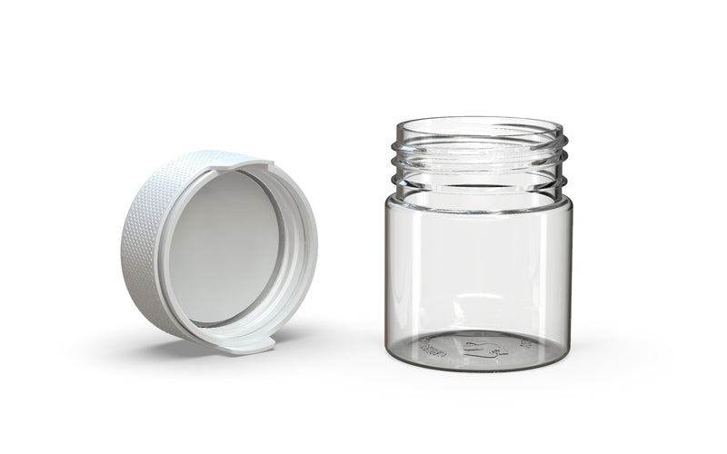 90CC/3FL.OZ/90ML Aviator CR - Container With Inner Seal & Tamper - Clear Natural With Opaque White Lid - Copackr.com
