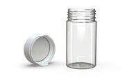 150CC/5FL.OZ/150ML Aviator CR - Container With Inner Seal & Tamper - Clear Natural With Opaque White Lid - Copackr.com