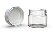 300CC/10FL.OZ/300ML Aviator CR - XL Container With Inner Seal & Tamper - Clear Natural With Opaque White Lid - Copackr.com