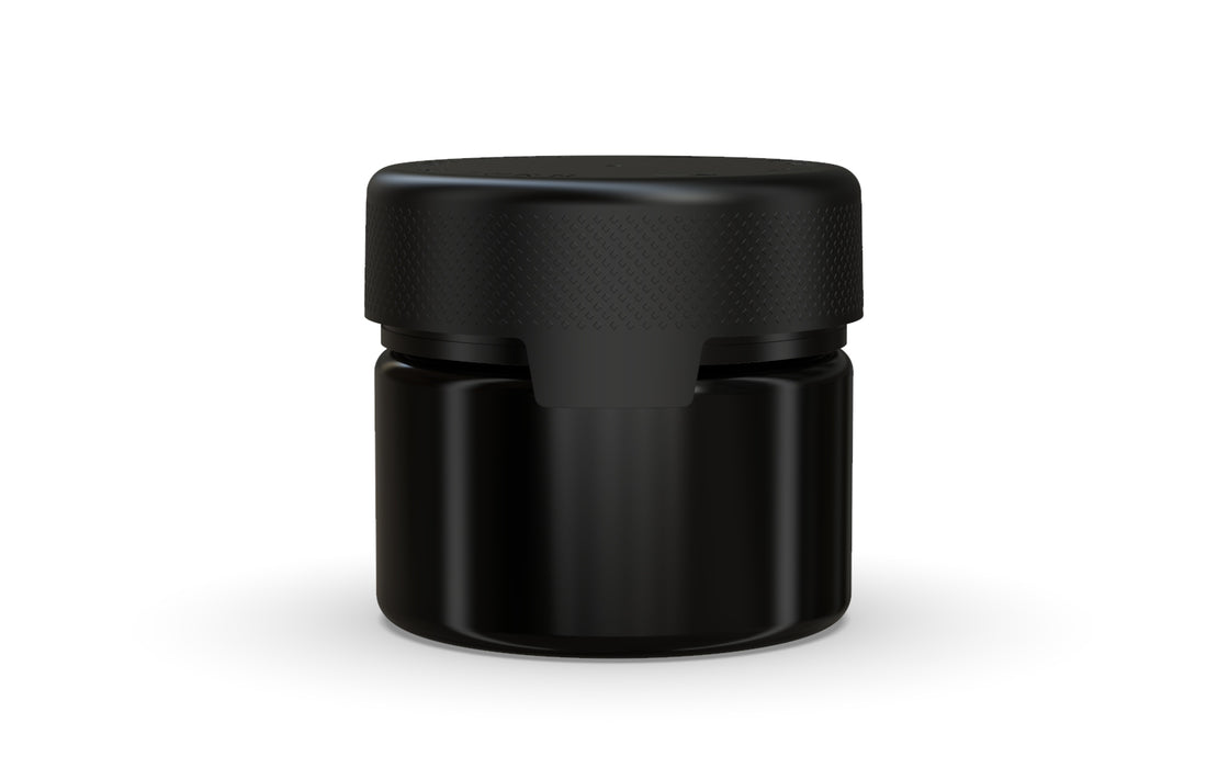 300CC/10FL.OZ/300ML Aviator CR - XL Container With Inner Seal & Tamper - Opaque Black With Opaque Black Lid