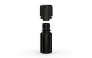 Aviator 10ML Bottle With Inner Seal & Tamper Evident Breakoff Band - Opaque Black Bottle / Opaque Black Cap - Copackr.com