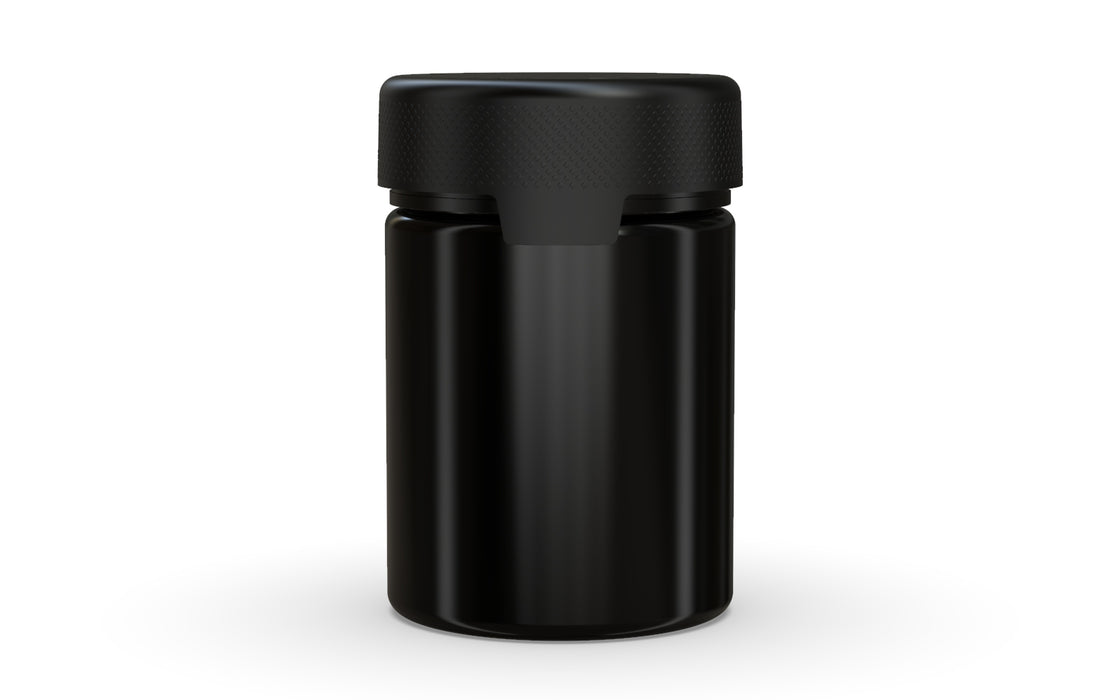 650 CC/21,5 FL.OZ/650 ML Aviator CR – XL-Behälter mit Innendichtung & Tamper – Undurchsichtiges Schwarz mit undurchsichtigem schwarzem Deckel