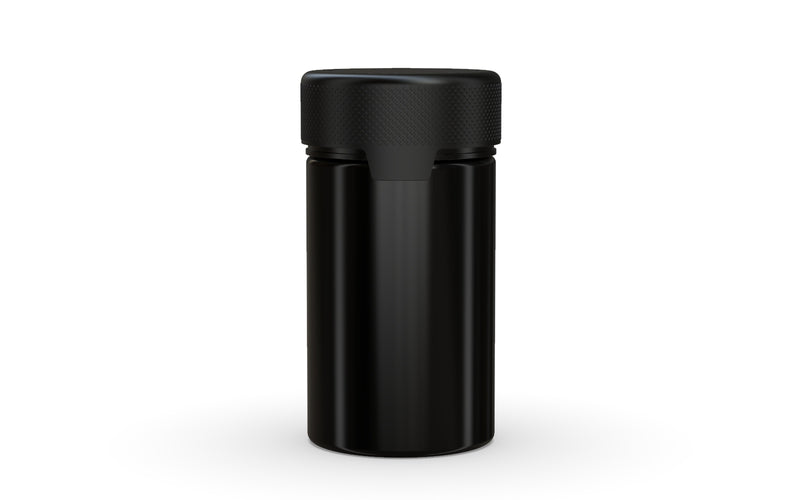 150CC/5FL.OZ/150ML Aviator CR - Container With Inner Seal & Tamper - Opaque Black With Opaque Black Lid - Copackr.com