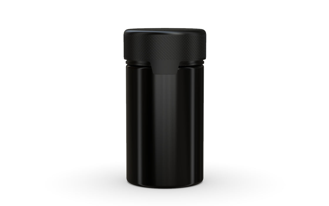 150CC/5OZ/150ML Aviator CR - Container With Inner Seal & Tamper - Opaque Black With Opaque Black Lid