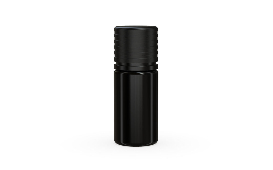 Chubby Gorilla Spiral CR 10ML unicorn bottle, opaque black bottle with opaque black child-resistant cap