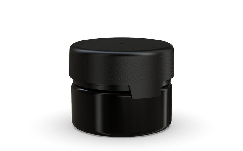 220CC/7.5FL.OZ/220ML Aviator CR - XL Container With Inner Seal & Tamper - Opaque Black With Opaque Black Lid - Copackr.com