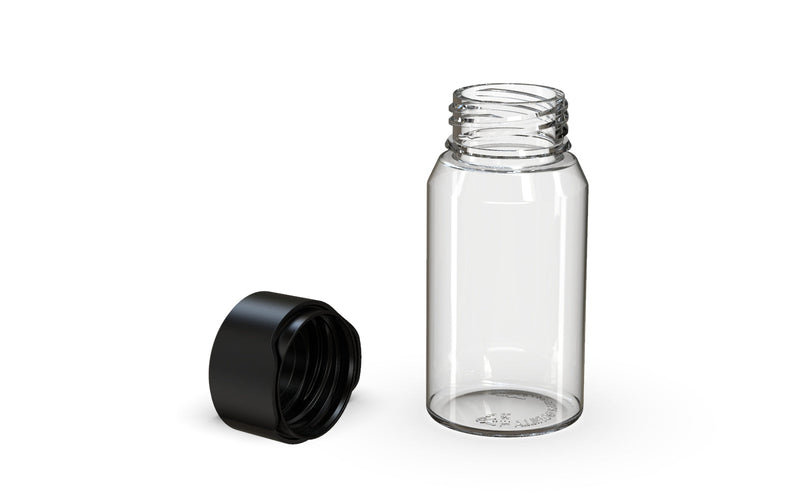 Chubby Gorilla Aviator Shot Bottle 60ml Mini - Clear bottle & Black Cap - Copackr.com