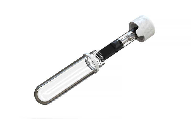 510 Cartridge Aviator CR Container Round Top - Clear Natural With Opaque Black Lid - Copackr.com