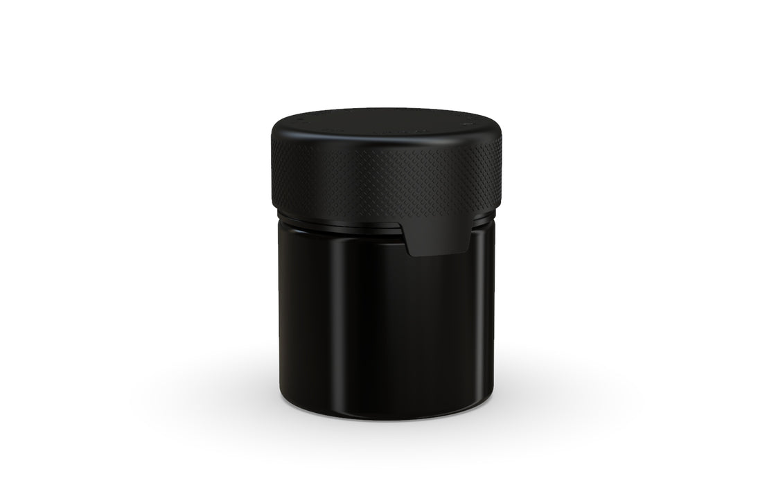 90CC/3FL.OZ/90ML Aviator CR - Container With Inner Seal & Tamper - Opaque Black With Opaque Black Lid