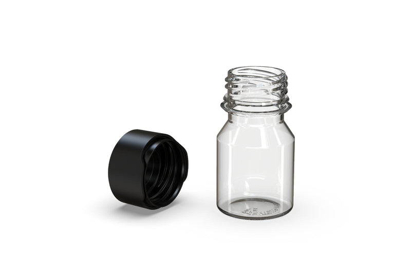 Chubby Gorilla Aviator Shot Bottle 30ml - Clear bottle & Black Cap - Copackr.com