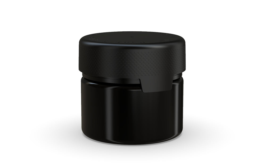 300CC/10FL.OZ/300ML Aviator CR - XL Container With Inner Seal & Tamper - Opaque Black With Opaque Black Lid