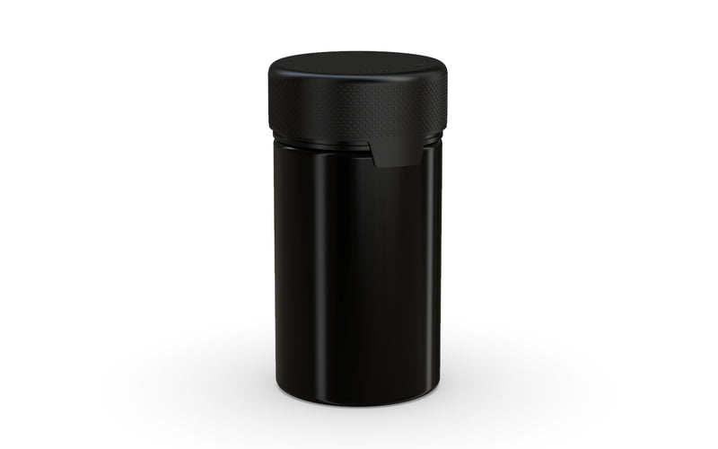 150CC/5FL.OZ/150ML Aviator CR - Container With Inner Seal & Tamper - Opaque Black With Opaque Black Lid - Copackr.com