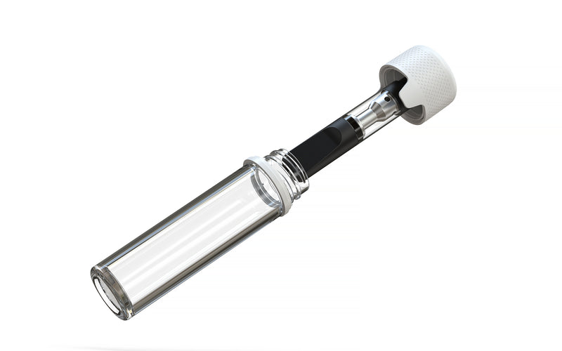 510 Cartridge Aviator CR Container Flat Top - Clear Natural With Opaque White Lid - Copackr.com