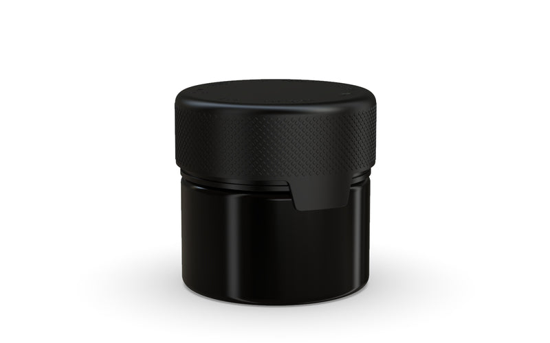 60CC/2FL.OZ/60ML Aviator CR - Container With Inner Seal & Tamper - Opaque Black With Opaque Black Lid - Copackr.com