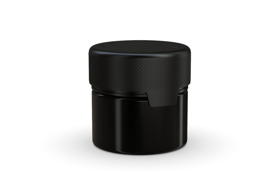 60CC/2FL.OZ/60ML Aviator CR - Container With Inner Seal & Tamper - Opaque Black With Opaque Black Lid