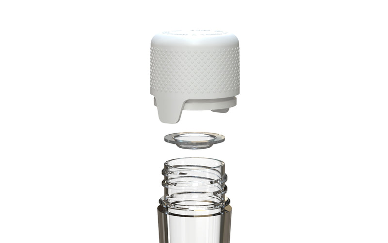 Aviator CR - Tube 113MM with Inner Seal & Tamper - Clear Natural Transparent with Opaque White Lid - Copackr.com