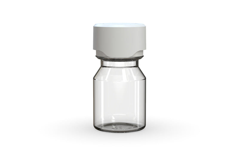 Chubby Gorilla Aviator Shot Bottle 30ml - Clear bottle & White Cap - Copackr.com