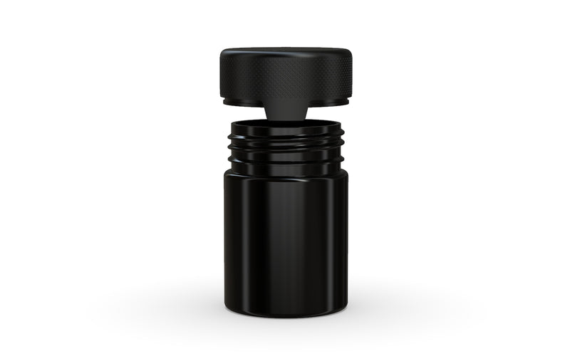 120CC/4FL.OZ/120ML Aviator CR - Container With Inner Seal & Tamper - Opaque Black With Opaque Black Lid - Copackr.com