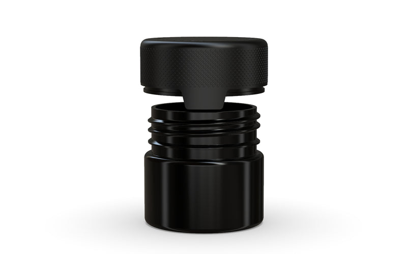 60CC/2FL.OZ/60ML Aviator CR - Container With Inner Seal & Tamper - Opaque Black With Opaque Black Lid - Copackr.com