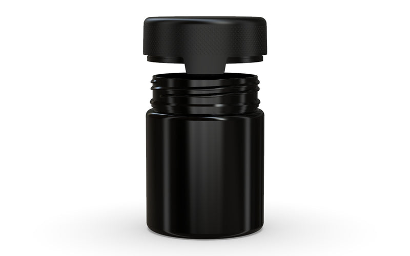 550CC/18.5FL.OZ/550ML Aviator CR - XL Container With Inner Seal & Tamper - Opaque Black With Opaque Black Lid - Copackr.com