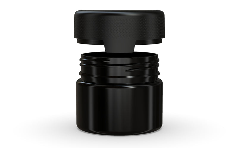 300CC/10FL.OZ/300ML Aviator CR - XL Container With Inner Seal & Tamper - Opaque Black With Opaque Black Lid - Copackr.com