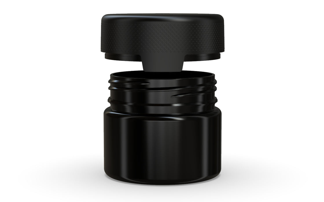 300CC/10FL.OZ/300ML Aviator CR - XL Container With Inner Seal & Tamper - Opaque Black With Opaque Black Lid