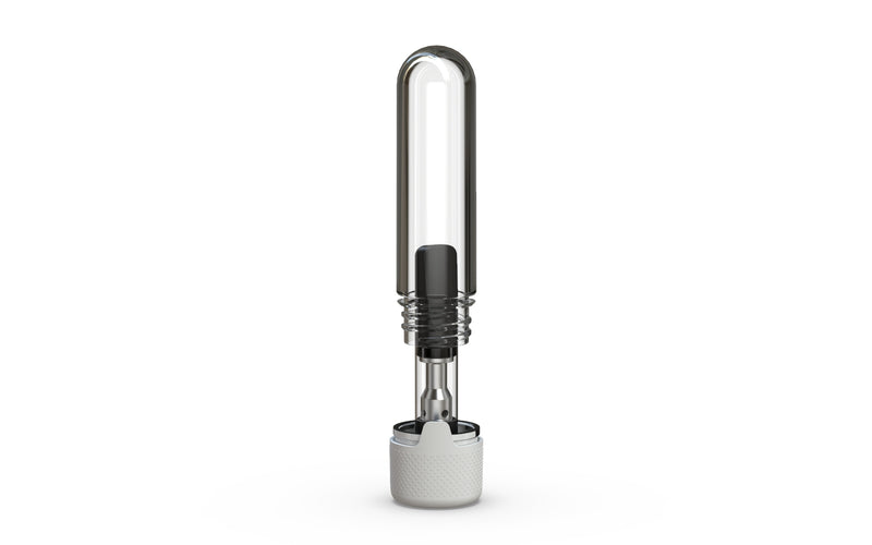 510 Cartridge Aviator CR Container Round Top - Clear Natural With Opaque Black Lid - Copackr.com
