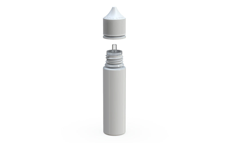 Chubby Gorilla - 60ML Unicorn Bottle - White Bottle / White Cap - V3 - With Reducer Tip - Copackr.com