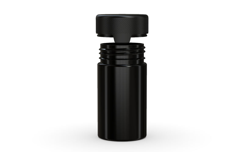 150CC/5FL.OZ/150ML Aviator CR - Container With Inner Seal & Tamper - Opaque Black With Opaque Black Lid - Copackr.com