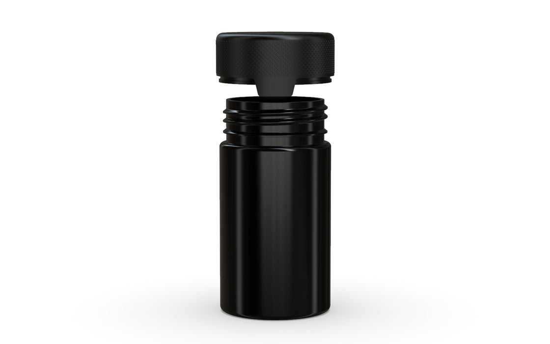 150CC/5OZ/150ML Aviator CR - Container With Inner Seal & Tamper - Opaque Black With Opaque Black Lid