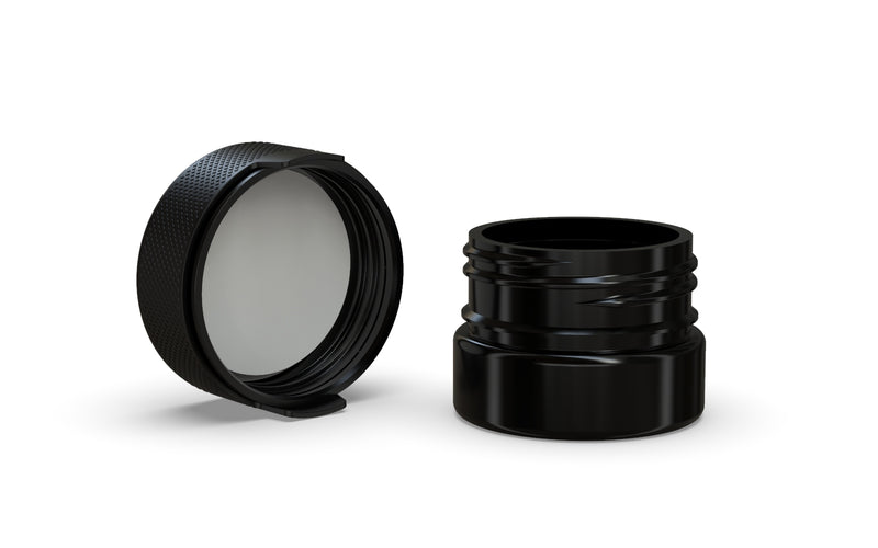 30CC/1FL.OZ/30ML Aviator CR - Container With Inner Seal & Tamper - Opaque Black With Opaque Black Lid - Copackr.com