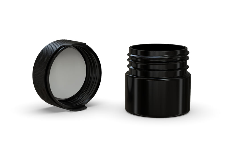 60CC/2FL.OZ/60ML Aviator CR - Container With Inner Seal & Tamper - Opaque Black With Opaque Black Lid - Copackr.com