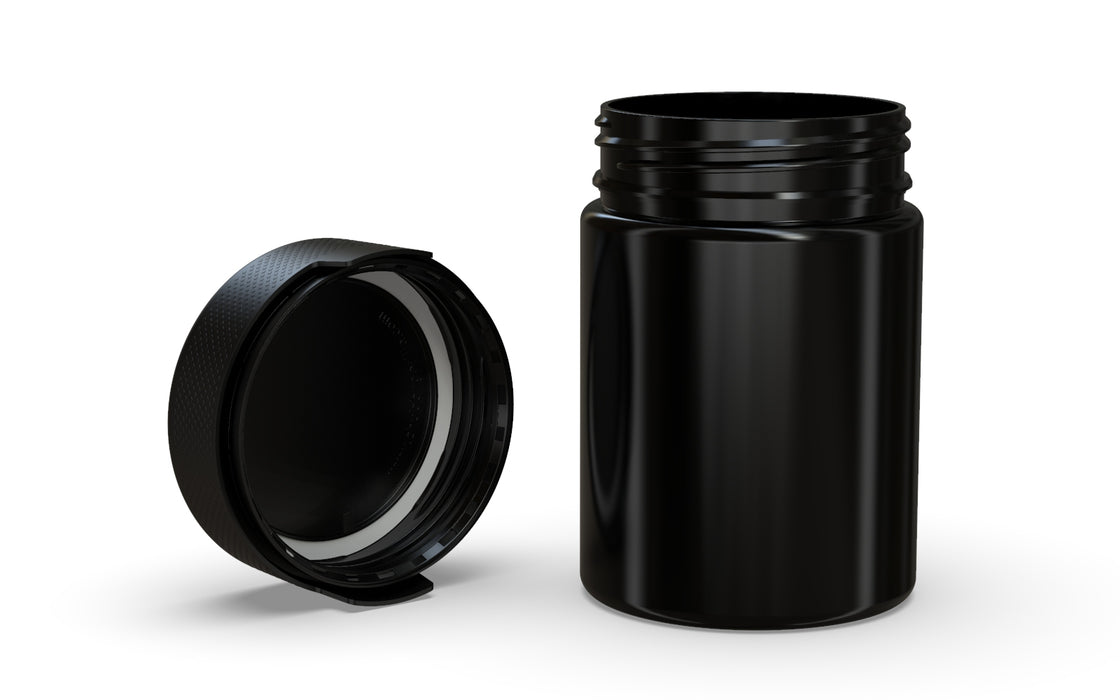 650 CC/21,5 FL.OZ/650 ML Aviator CR – XL-Behälter mit Innendichtung & Tamper – Undurchsichtiges Schwarz mit undurchsichtigem schwarzem Deckel