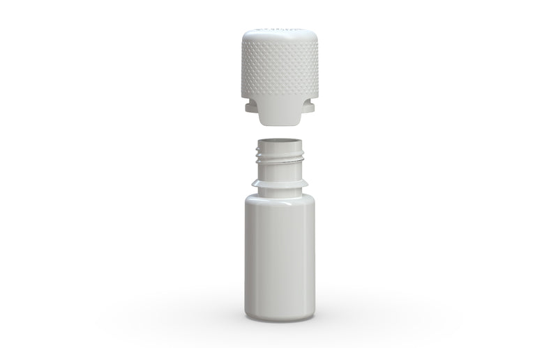 Aviator 10ML Bottle With Inner Seal & Tamper Evident Breakoff Band - Opaque White Bottle / Opaque White Cap - Copackr.com