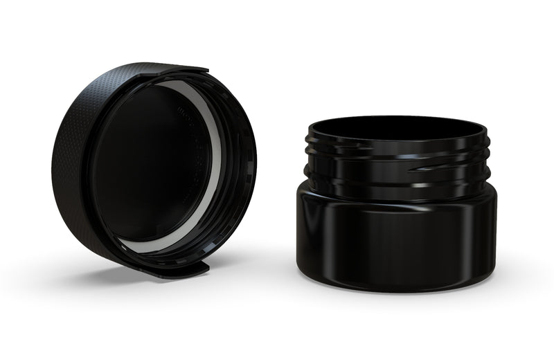 220CC/7.5FL.OZ/220ML Aviator CR - XL Container With Inner Seal & Tamper - Opaque Black With Opaque Black Lid - Copackr.com