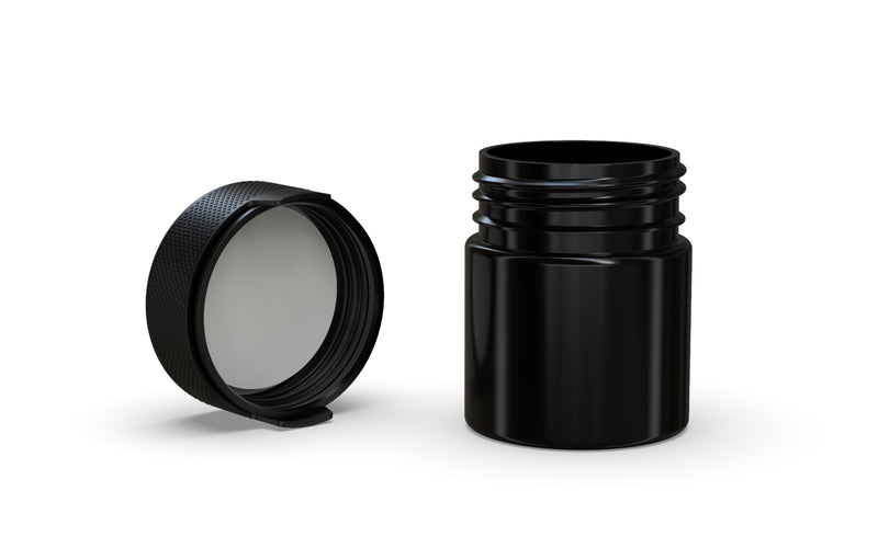 90CC/3FL.OZ/90ML Aviator CR - Container With Inner Seal & Tamper - Opaque Black With Opaque Black Lid - Copackr.com