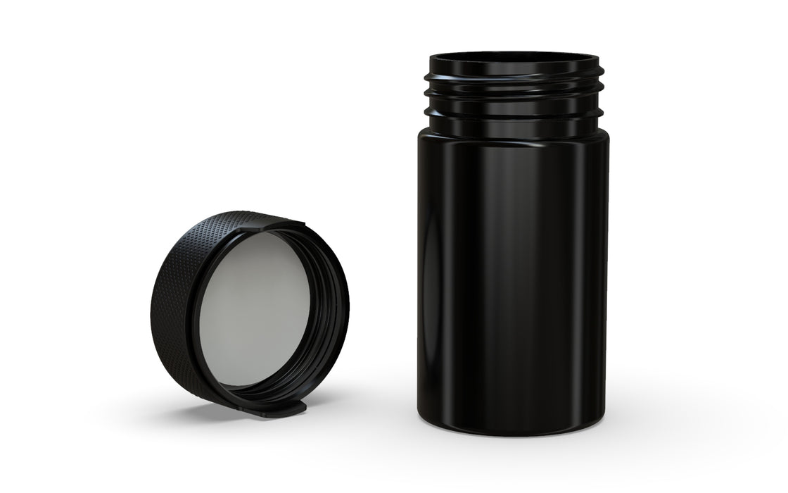 150CC/5OZ/150ML Aviator CR - Container With Inner Seal & Tamper - Opaque Black With Opaque Black Lid