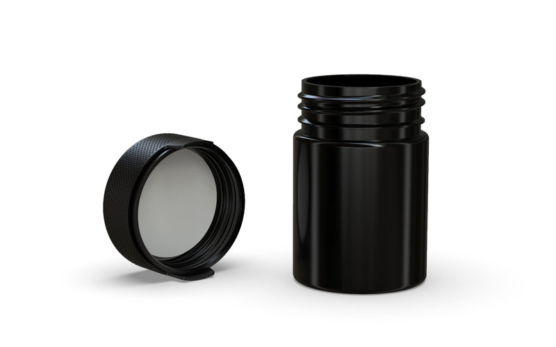 120CC/4FL.OZ/120ML Aviator CR - Container With Inner Seal & Tamper - Opaque Black With Opaque Black Lid - Copackr.com