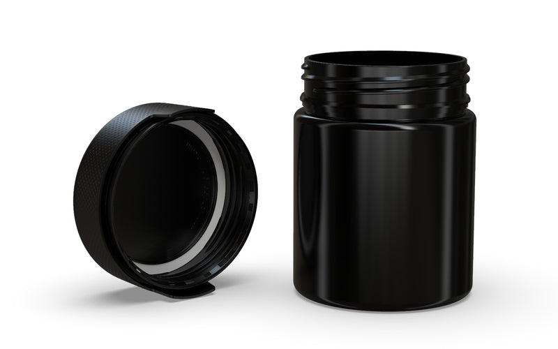 550CC/18.5FL.OZ/550ML Aviator CR - XL Container With Inner Seal & Tamper - Opaque Black With Opaque Black Lid - Copackr.com