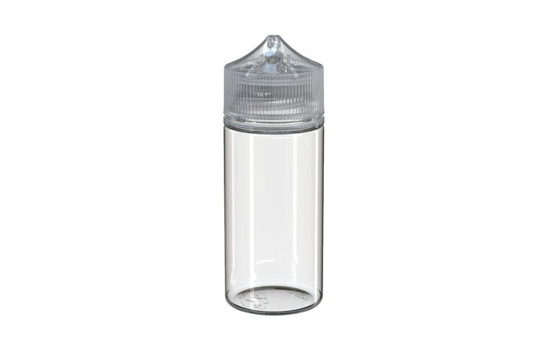 Chubby Gorilla - 100ML Unicorn Bottle - Clear Bottle / Natural Cap - V3 - With Reducer Tip - Copackr.com