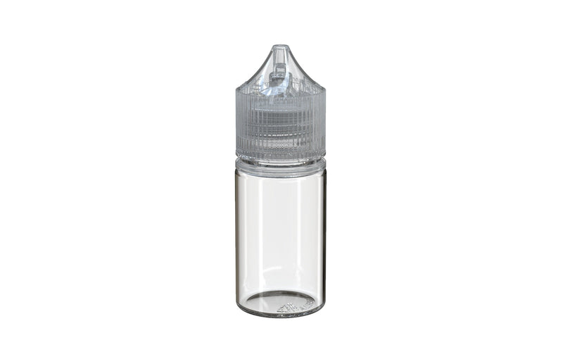 Chubby Gorilla - 30ML Stubby Unicorn Bottle - Clear Bottle / Natural Cap - V3 - With Reducer Tip - Copackr.com