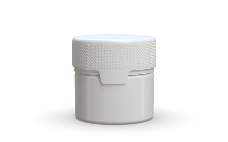 60CC/2FL.OZ/60ML Aviator CR - Container With Inner Seal & Tamper - Opaque White With Opaque White Lid - Copackr.com