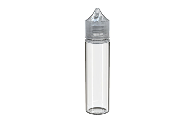 Chubby Gorilla - 60ML Unicorn Bottle - Clear Bottle / Natural Cap - V3 - With Reducer Tip - Copackr.com