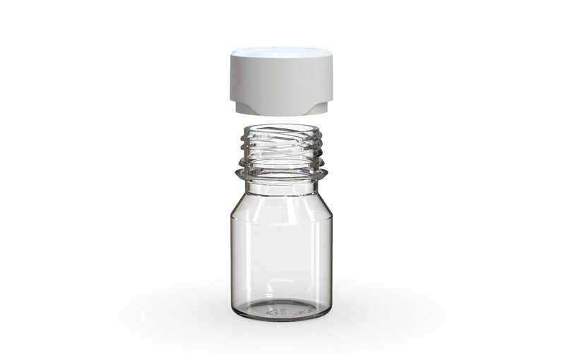 Chubby Gorilla Aviator Shot Bottle 30ml - Clear bottle & White Cap - Copackr.com