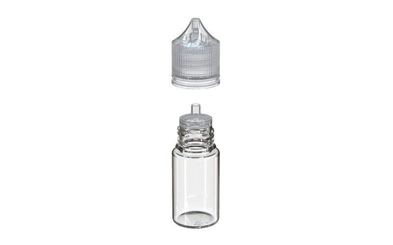 Chubby Gorilla - 30ML Stubby Unicorn Bottle - Clear Bottle / Natural Cap - V3 - With Reducer Tip - Copackr.com